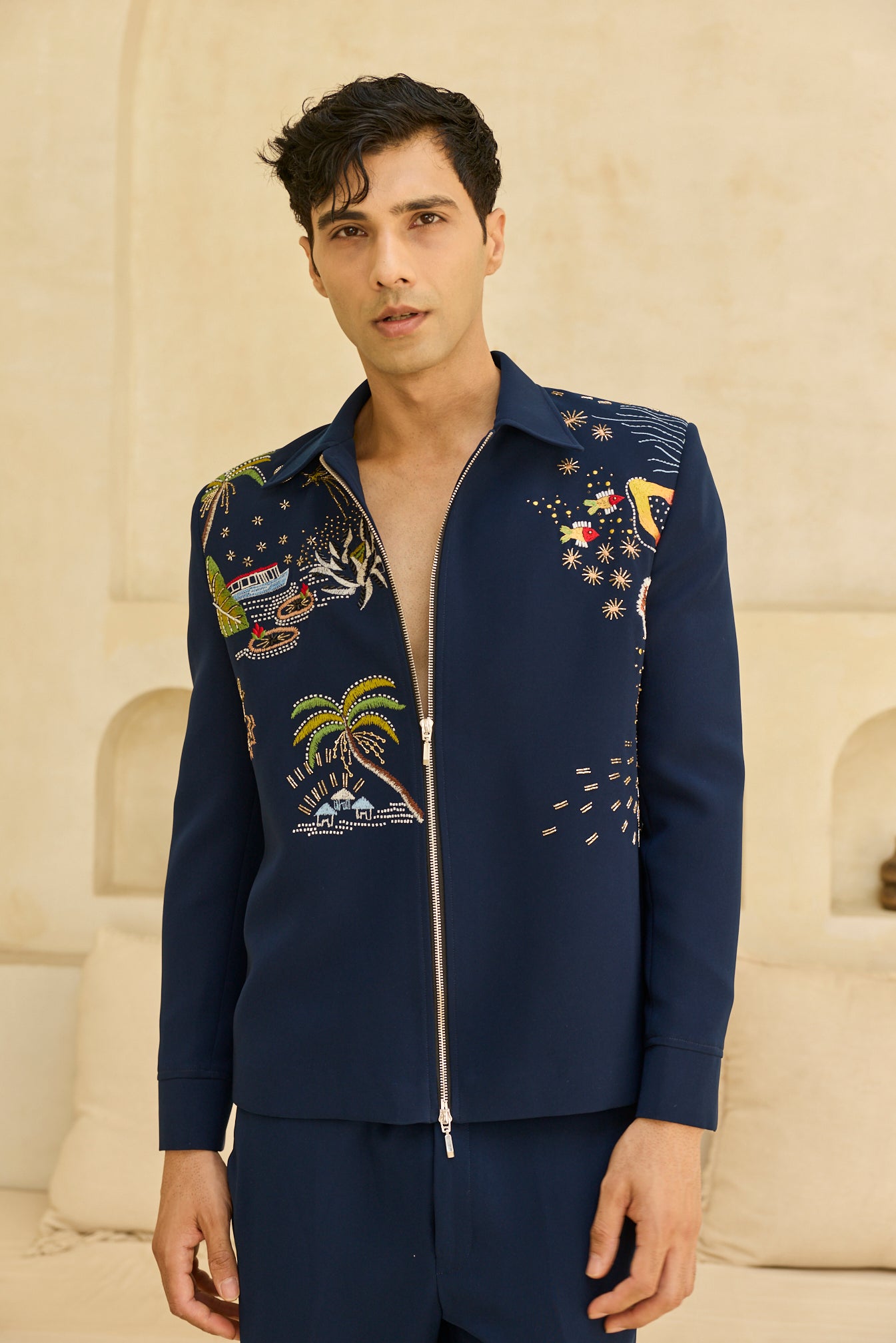BLUE CRAZY JACKET SET