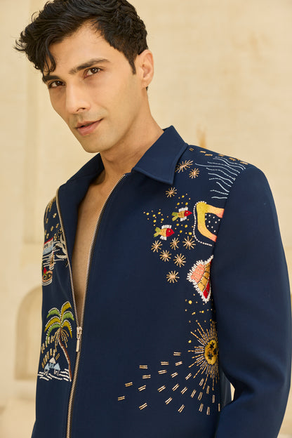 BLUE CRAZY JACKET SET