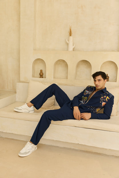 BLUE CRAZY JACKET SET