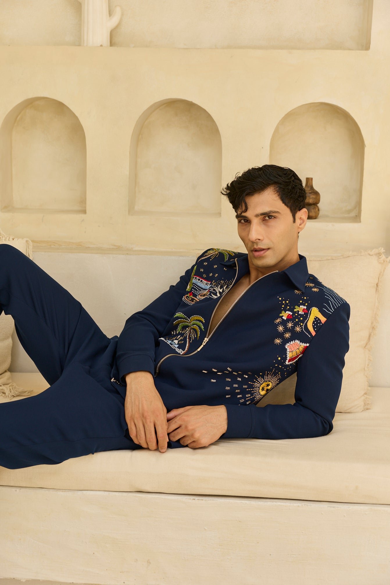 BLUE CRAZY JACKET SET