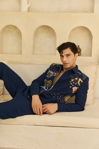 BLUE CRAZY JACKET SET