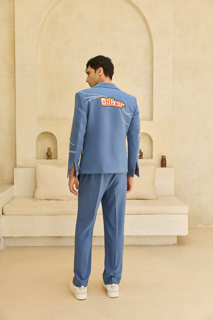 BLUE DILBAR JACKET SET