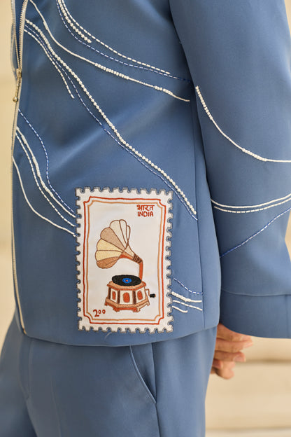 BLUE DILBAR JACKET SET
