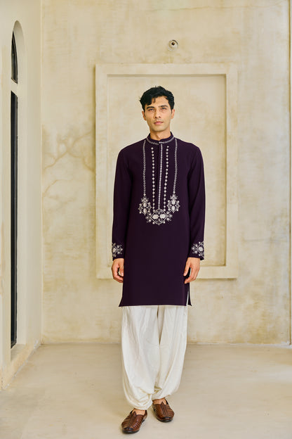 Wine kurta set
