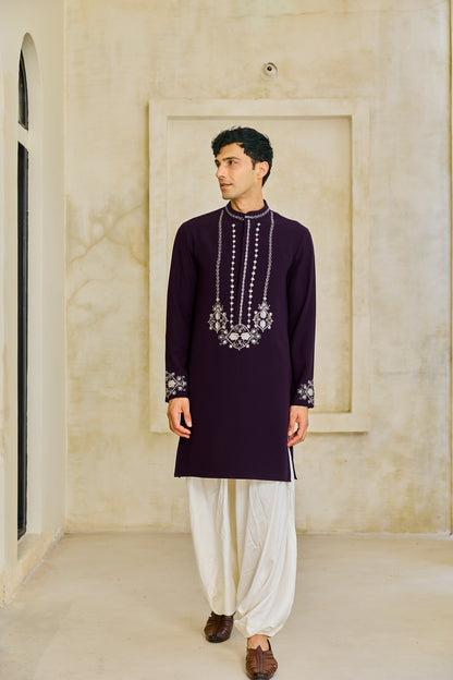 Wine kurta set