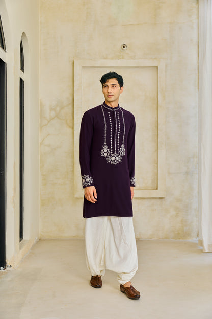 Wine kurta set