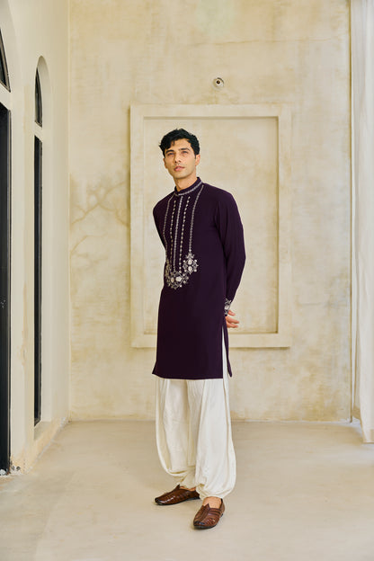 Wine kurta set