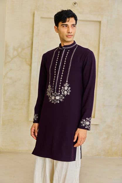 Wine kurta set