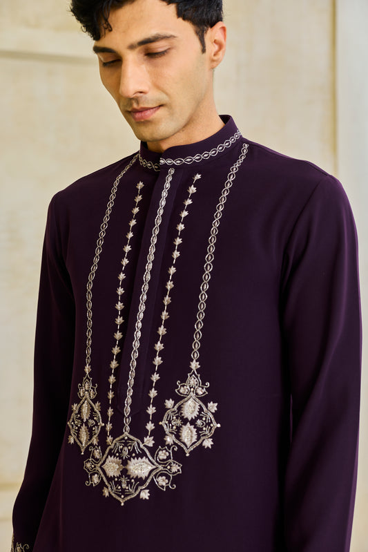 Wine kurta set