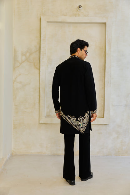 Black angrakha kurta set