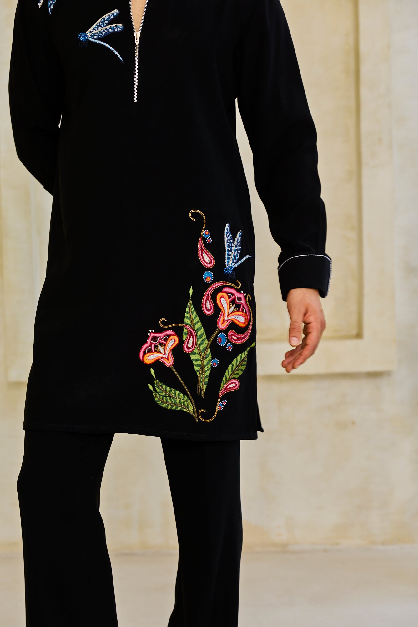 Black dragonfly kurta set