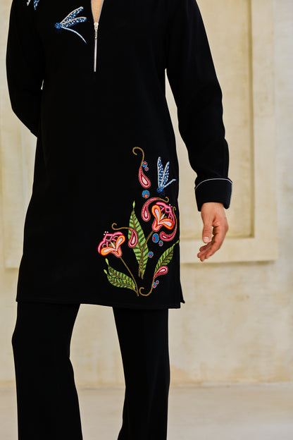 Black dragonfly kurta set