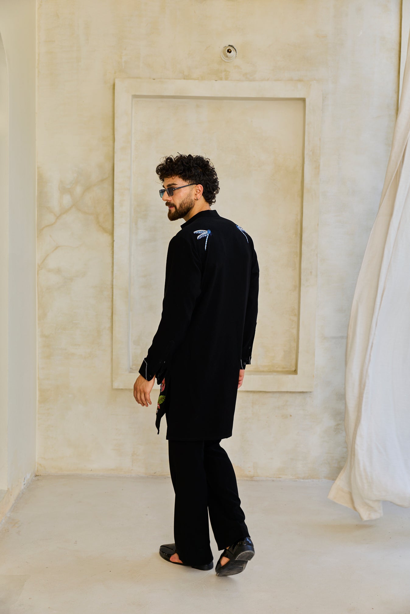 Black dragonfly kurta set