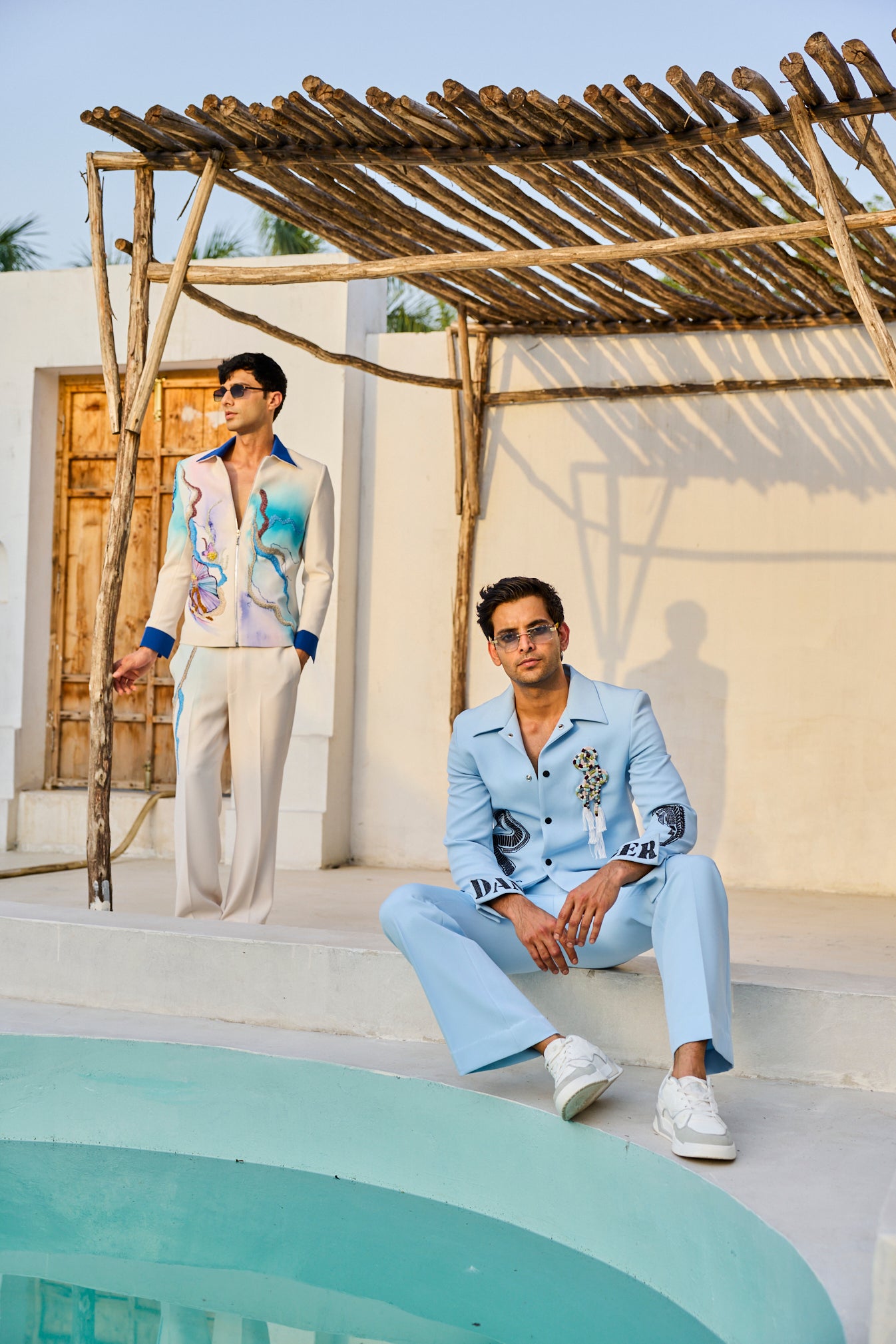 BLUE CROCODILE JACKET SET