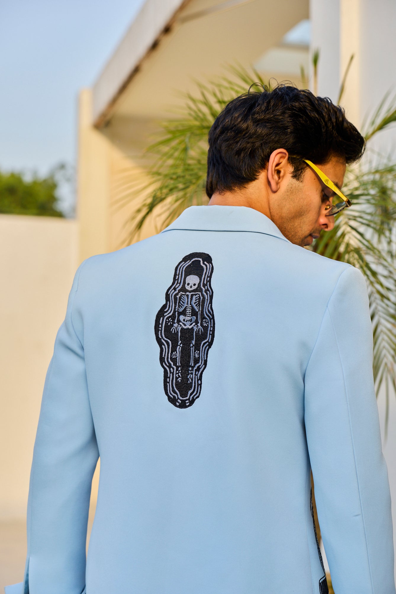 BLUE CROCODILE JACKET SET