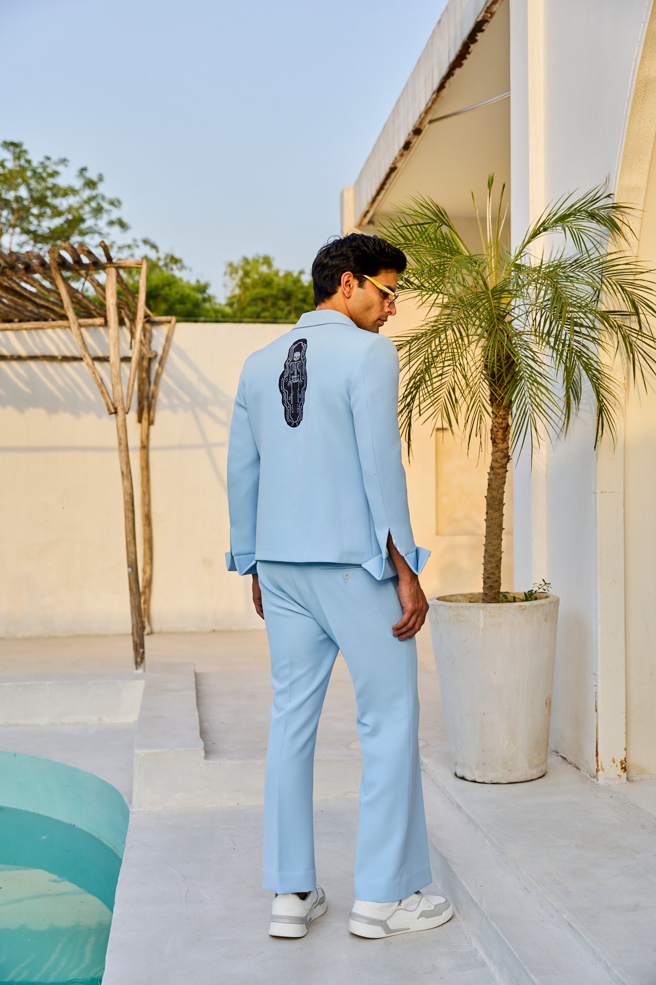 BLUE CROCODILE JACKET SET