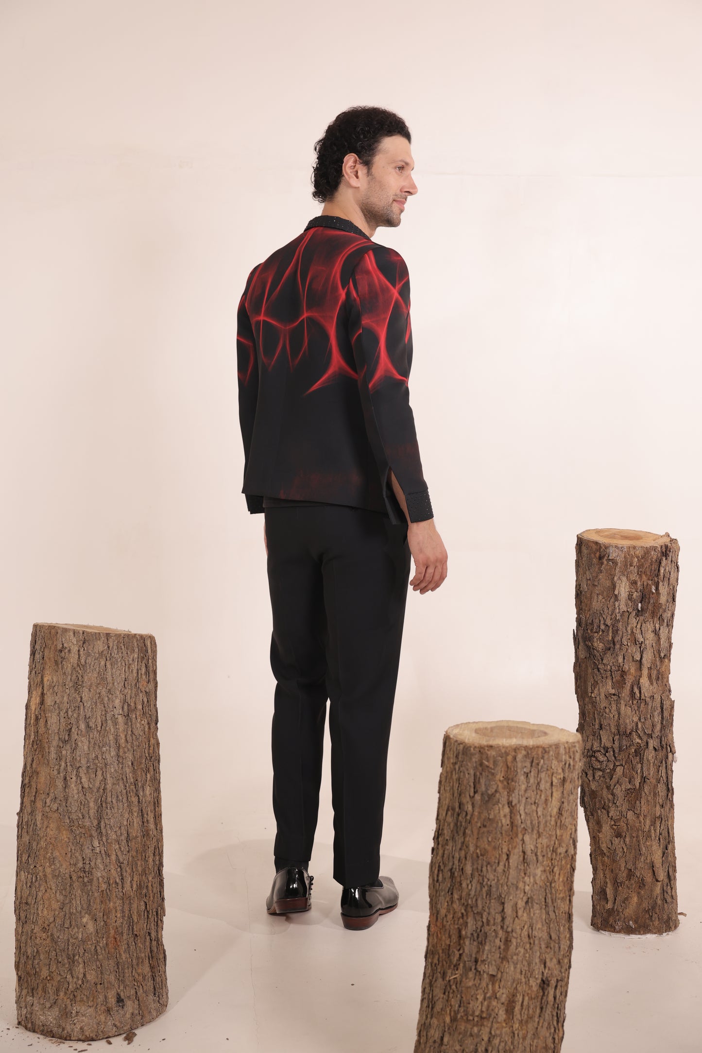 The Red Flare Statement Suit Set