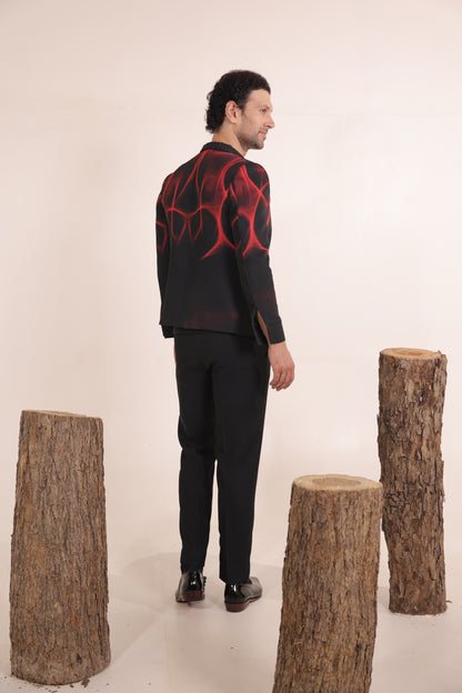 The Red Flare Statement Suit Set