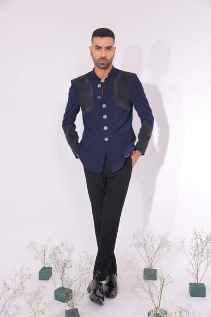 The Celestial Cobalt Embellished Bandgala