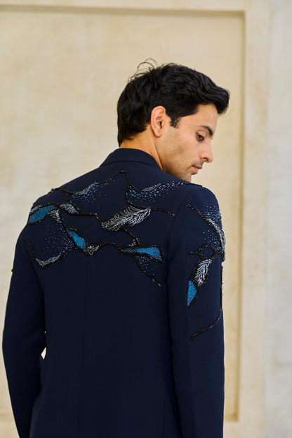 The Azure Crest Cut-Out Bandgala Set