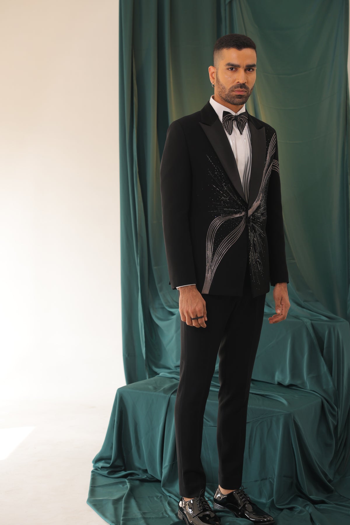 Astral Flow Metallic-Wire Dinner Suit