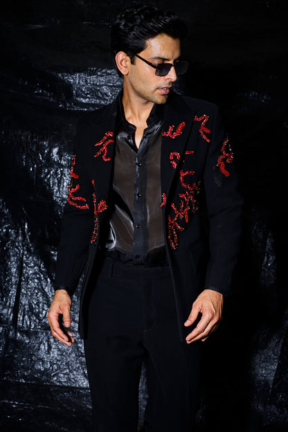 Crimson Vein Embellished Tuxedo