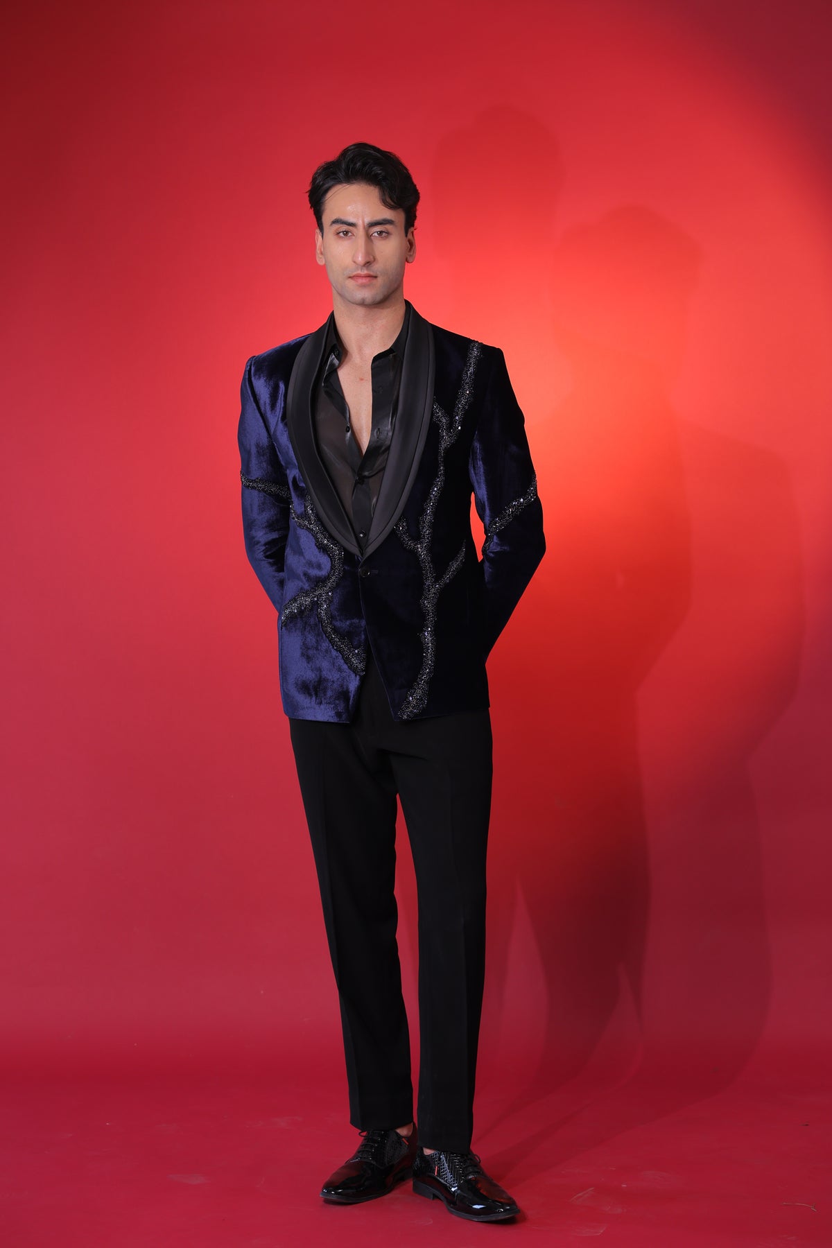The Cobalt Luxe Embroidered Tuxedo