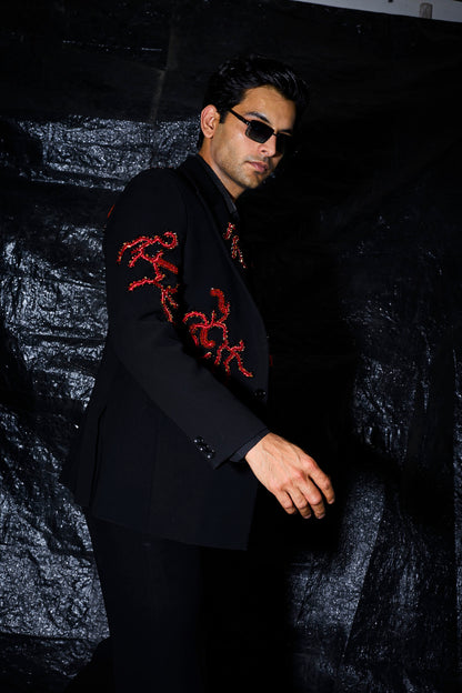 Crimson Vein Embellished Tuxedo
