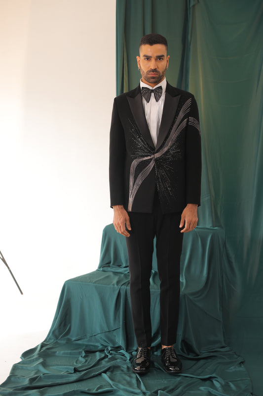Astral Flow Metallic-Wire Dinner Suit