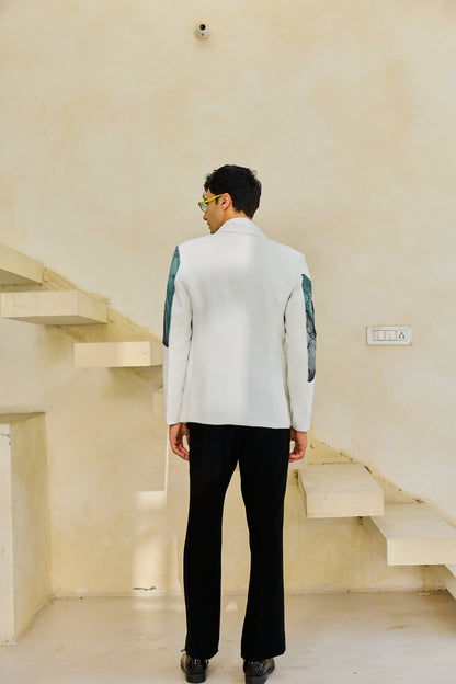 White Aqua Handpainted Tuxedo Set
