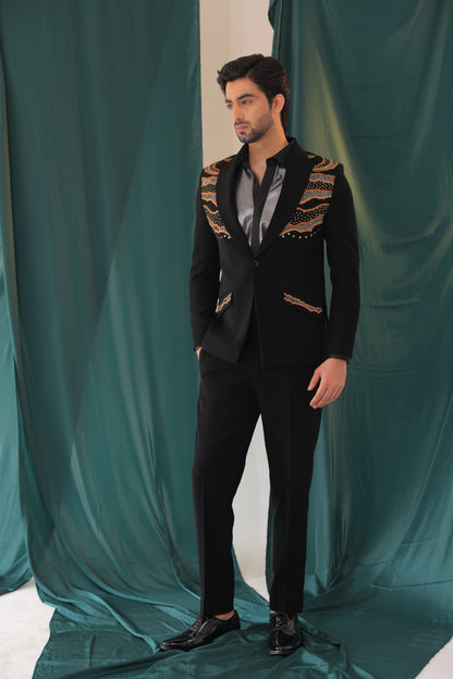 The Obsidian Dune Embellished Tuxedo Set