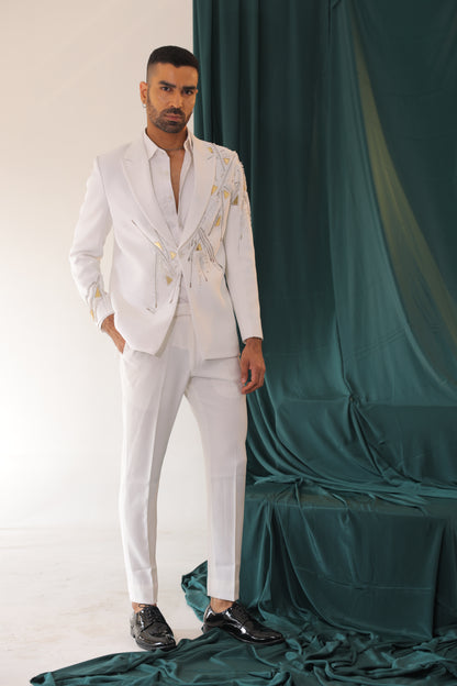 Aurelia Geometric Embellished Evening Suit