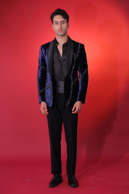 The Cobalt Luxe Embroidered Tuxedo