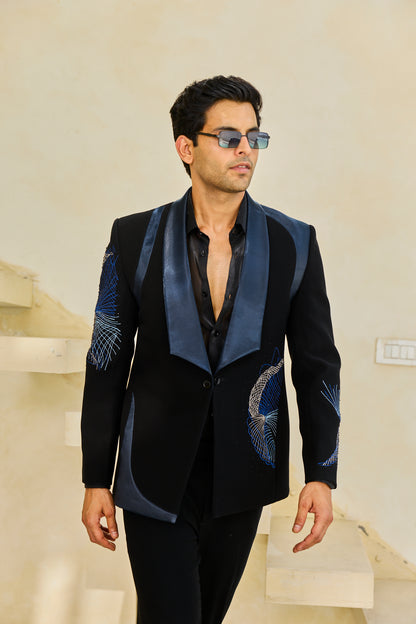 Cobalt Linea Embroidered Tuxedo Set