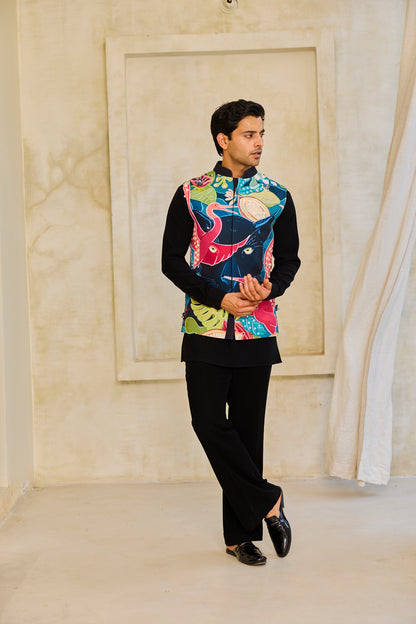 The Jungle Motif Nehru & Kurta Set