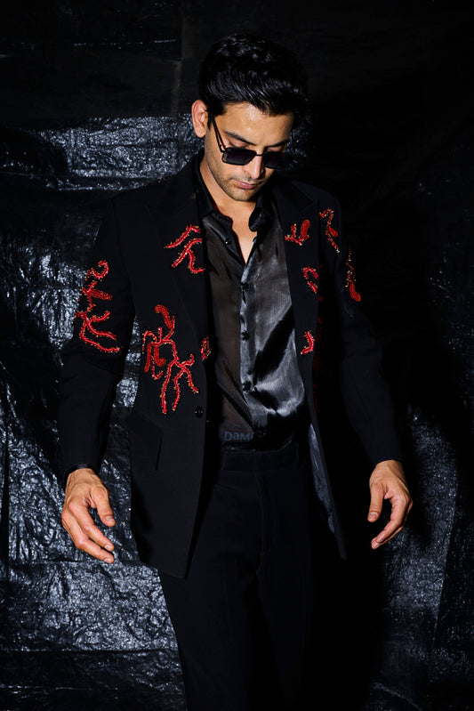 Crimson Vein Embellished Tuxedo