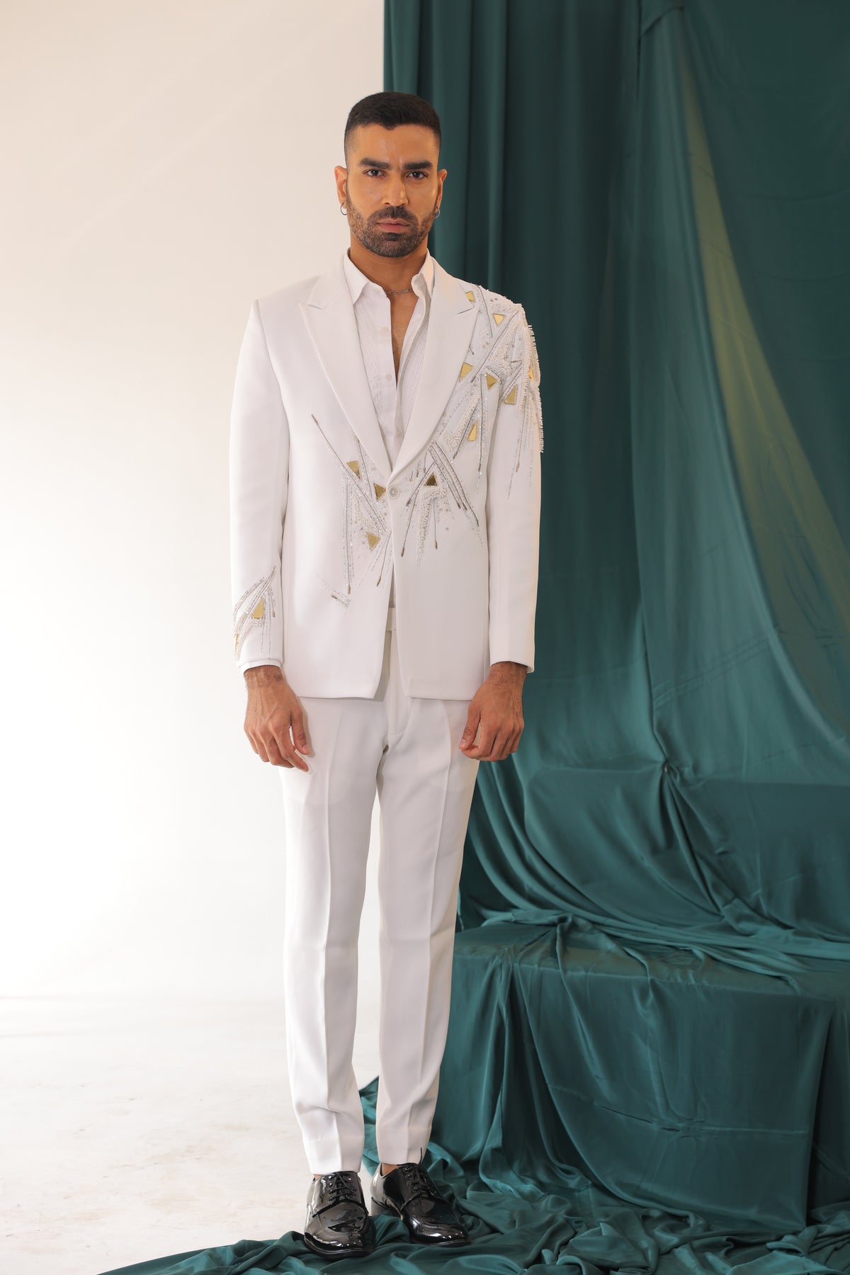 Aurelia Geometric Embellished Evening Suit