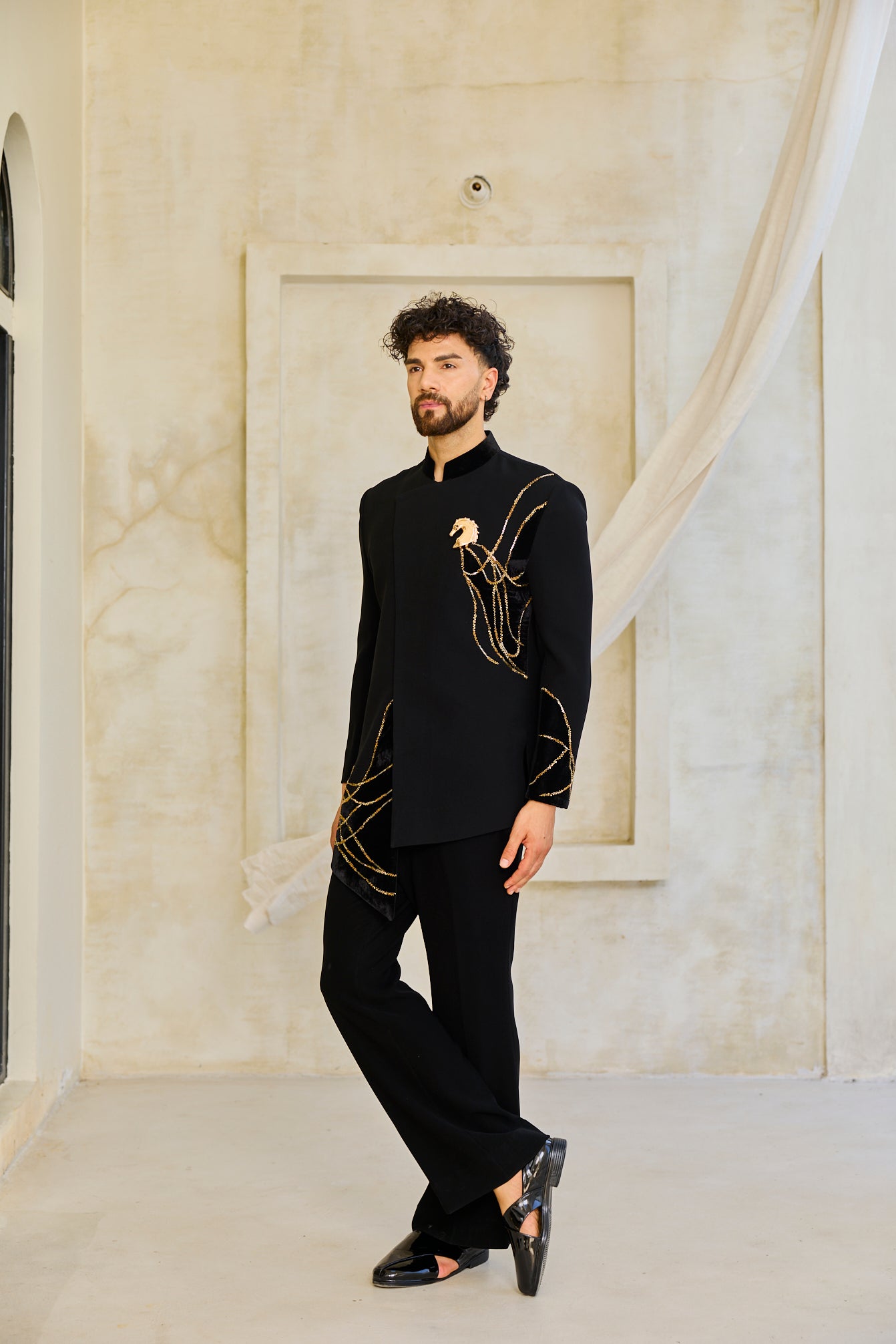 The Majestic Stallion Embroidered Ensemble
