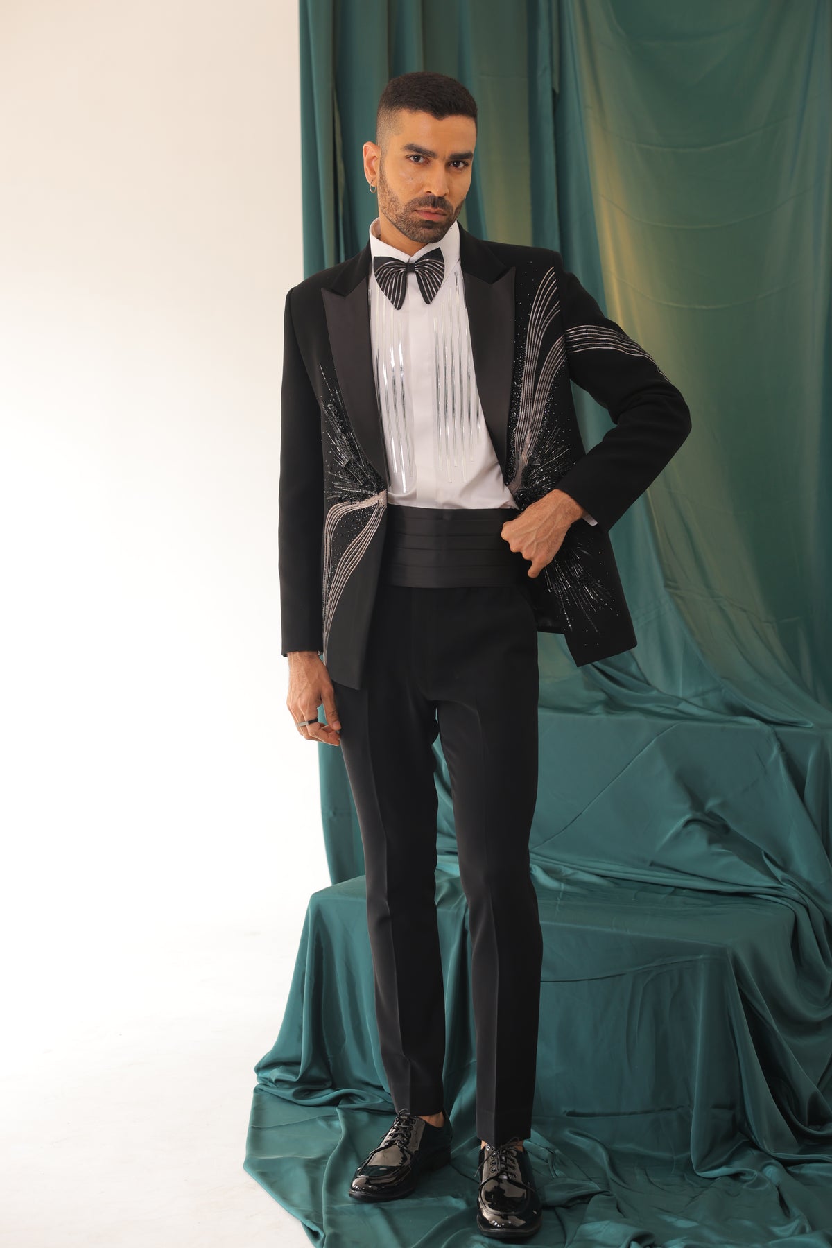 Astral Flow Metallic-Wire Dinner Suit