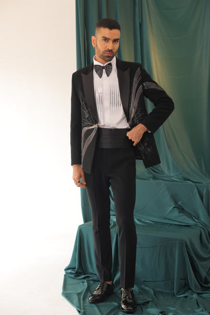 Astral Flow Metallic-Wire Dinner Suit