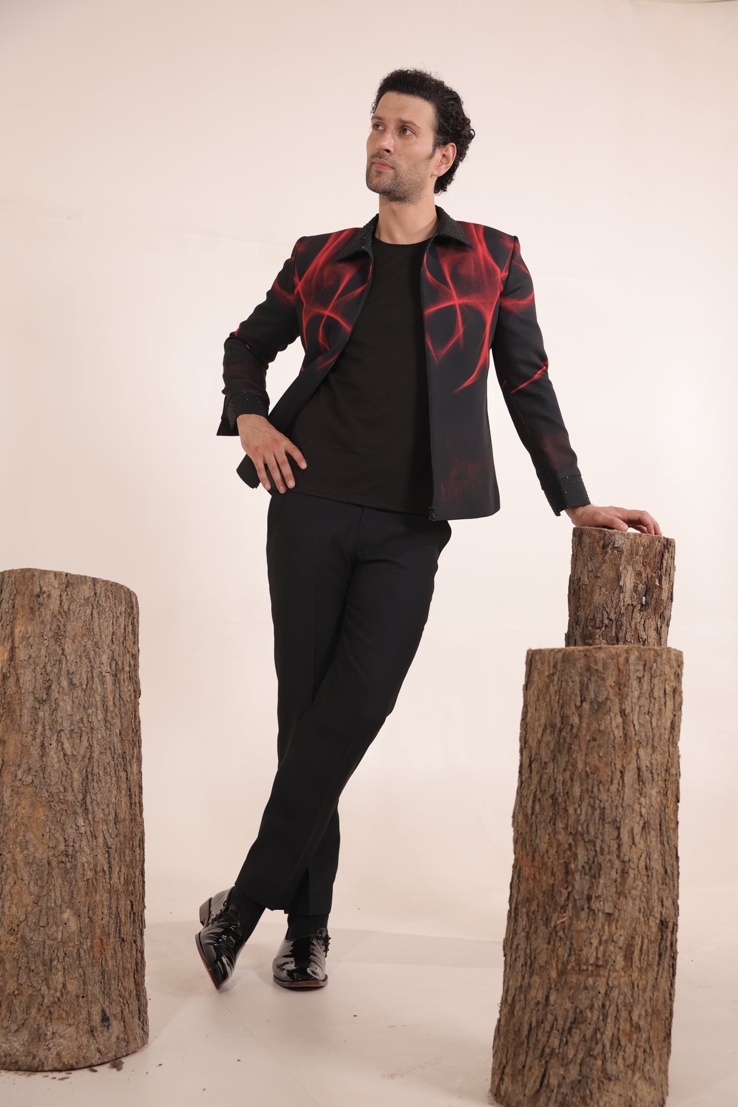 The Red Flare Statement Suit Set