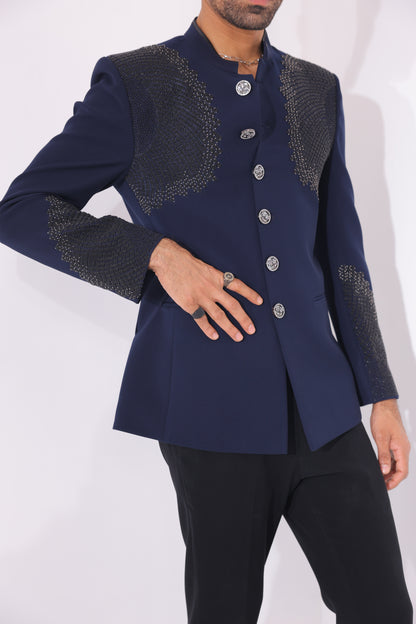 The Celestial Cobalt Embellished Bandgala
