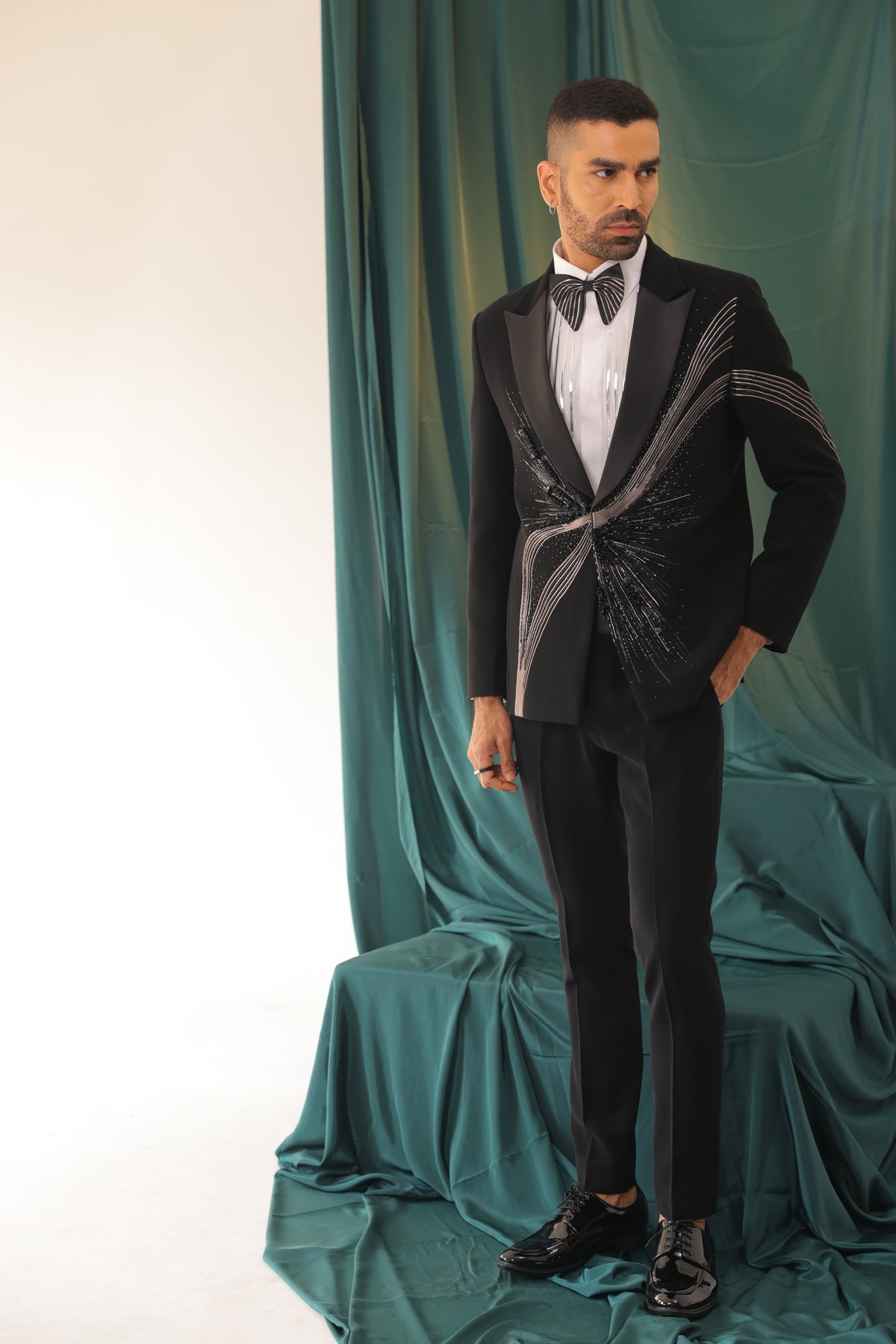 Astral Flow Metallic-Wire Dinner Suit