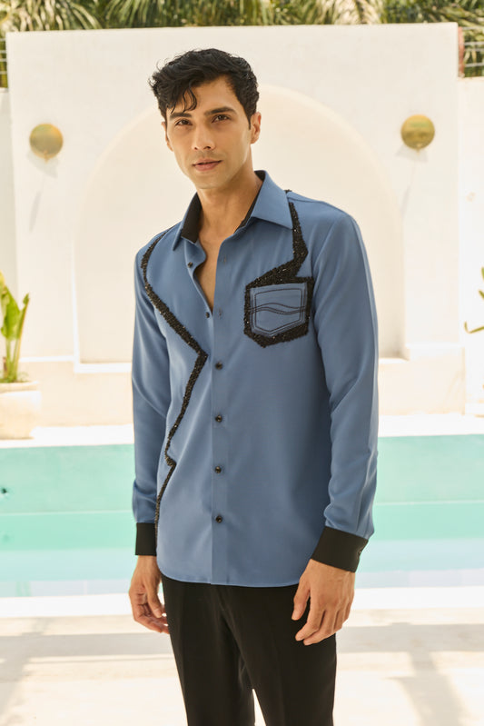 The Riviera Wave-Trim Shirt