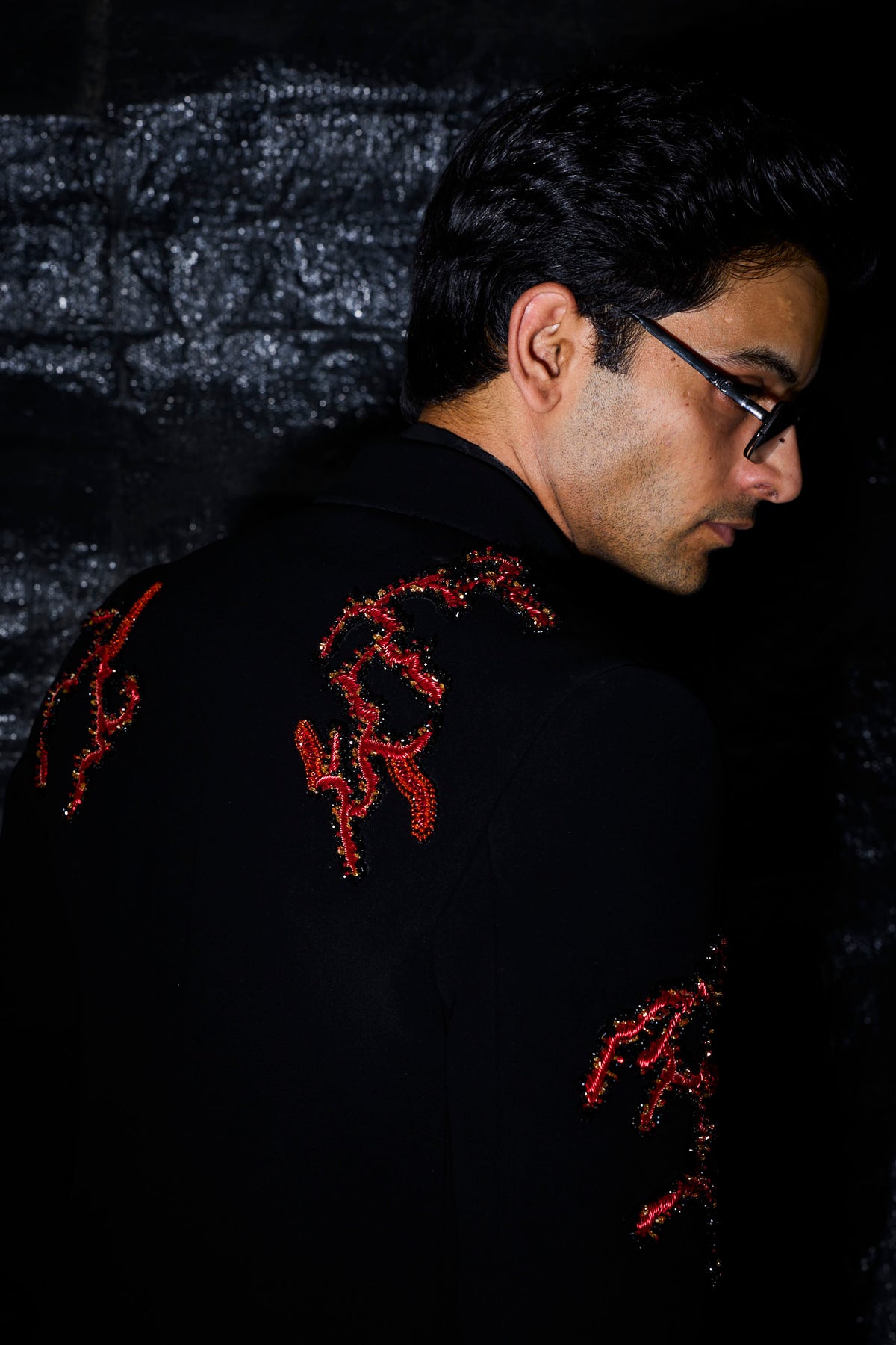 Crimson Vein Embellished Tuxedo