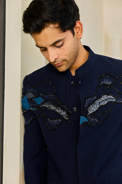 The Azure Crest Cut-Out Bandgala Set