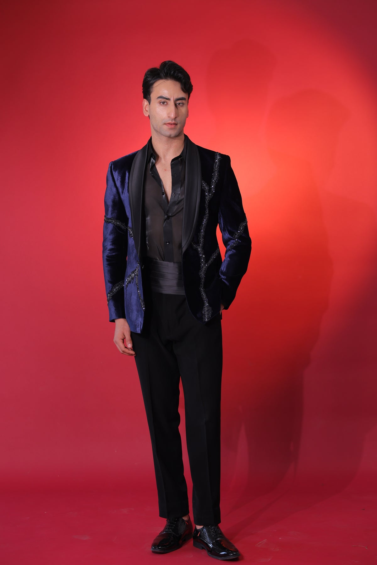 The Cobalt Luxe Embroidered Tuxedo