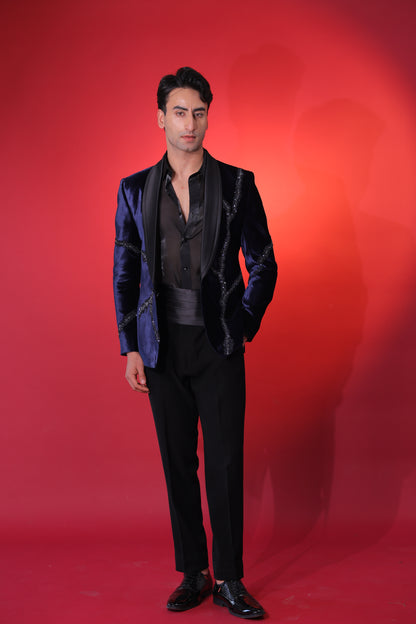 The Cobalt Luxe Embroidered Tuxedo