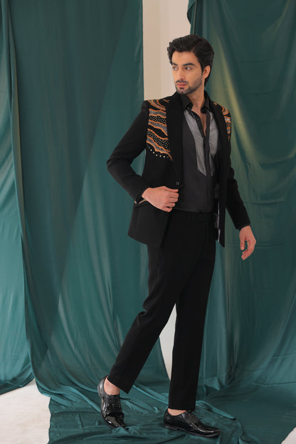 The Obsidian Dune Embellished Tuxedo Set