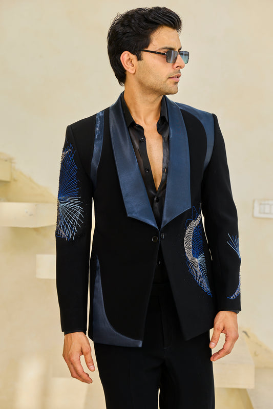 Cobalt Linea Embroidered Tuxedo Set